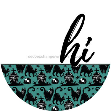 Halloween Cats Door Hanger Dco-01587-Dh 18’ Round Wood